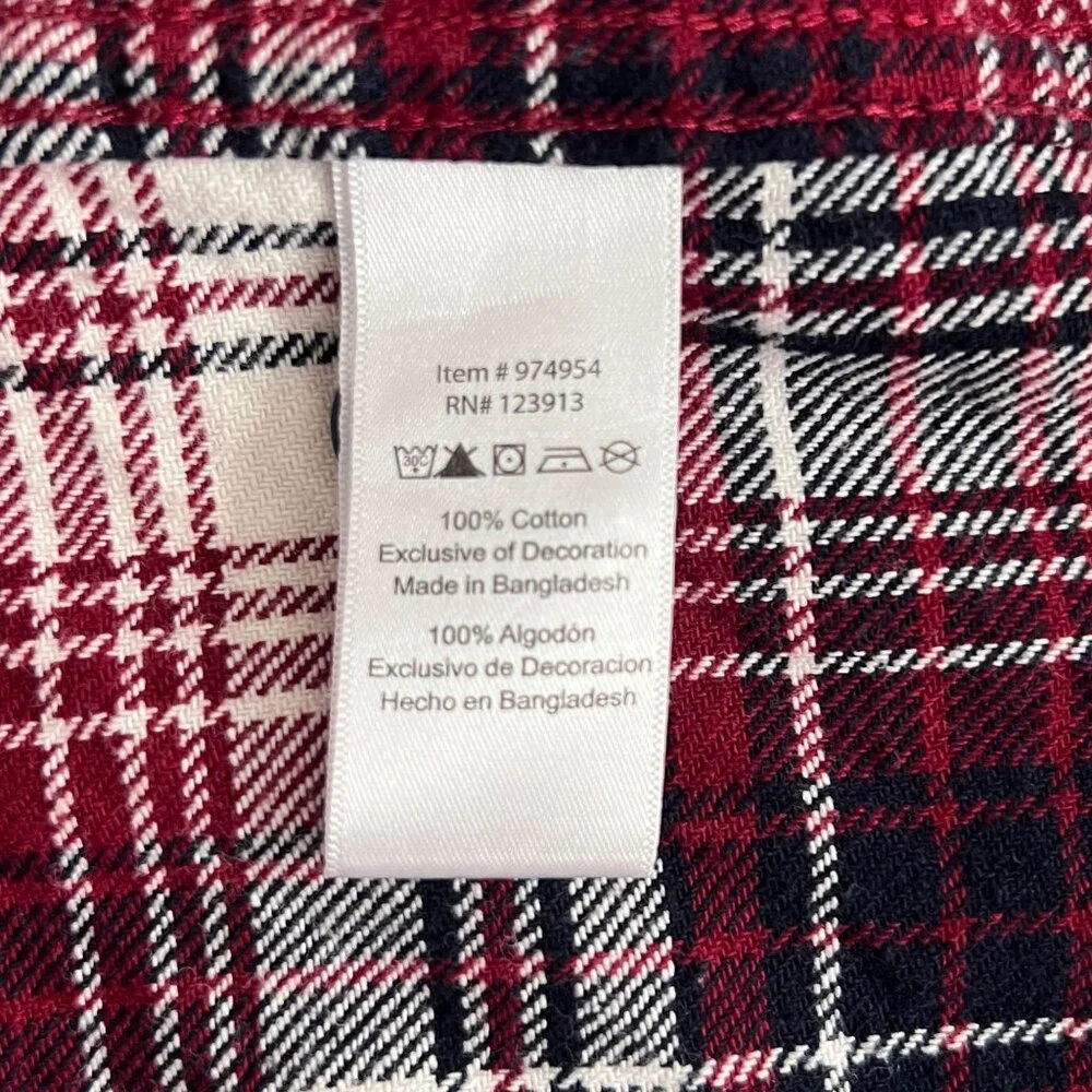 Jachs Tartan Plaid Red Flannel Button Up Shirt Mens 2XL Pockets Casual Outdoor